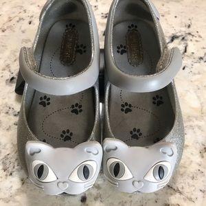 Grey and Silver shimmers cat mini Melisa girl shoes